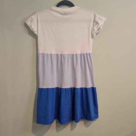 J. Crew Flutter-Sleeve Color Block Short Sleeve Crew Neck T Shirt Dress - Picture 3 of 5